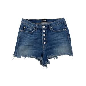 Hudson - Zoeey Exposed Button Cut Off Denim Shorts in Blue